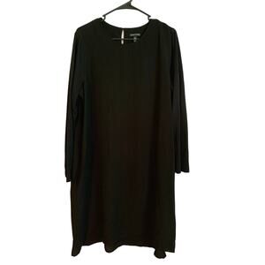 Eileen Fisher 100% Silk Black Women's Size Large Women's Pocket Dress